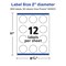 Avery Durable Waterproof Round Labels with Sure Feed, 2" diameter